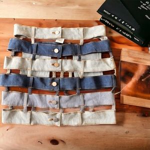 Hot & Delicious Striped denim skirt. Size M